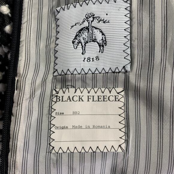 BLACK FLEECE Size M Black White Wool Blend Textured Shift Dress - Picture 5 of 6